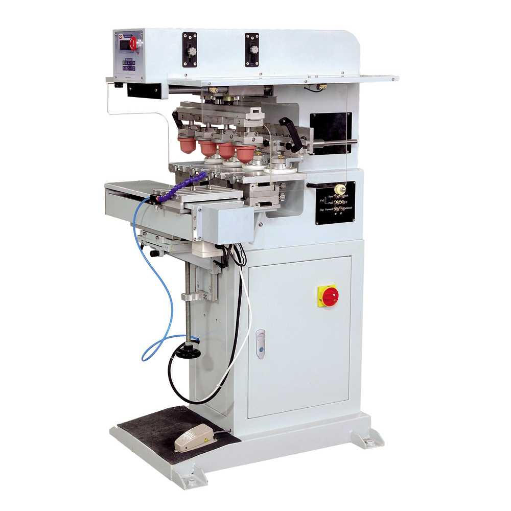 175-90S4 – Máquina de tampografía de cuatro colores con lanzadera